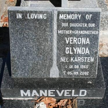MANEVELD Verona Glynda nee KARSTEN 1960-2002