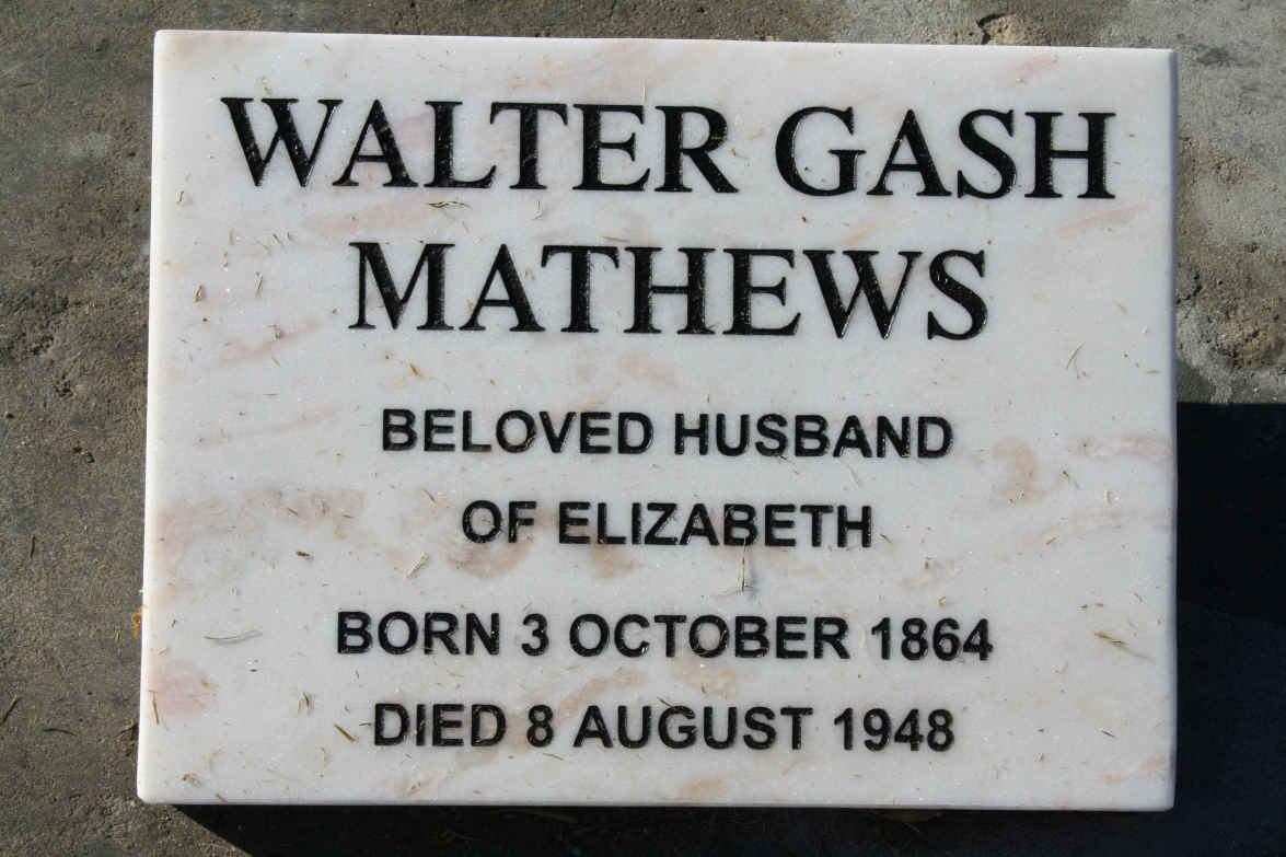 MATHEWS Walter Gash 1864-1948