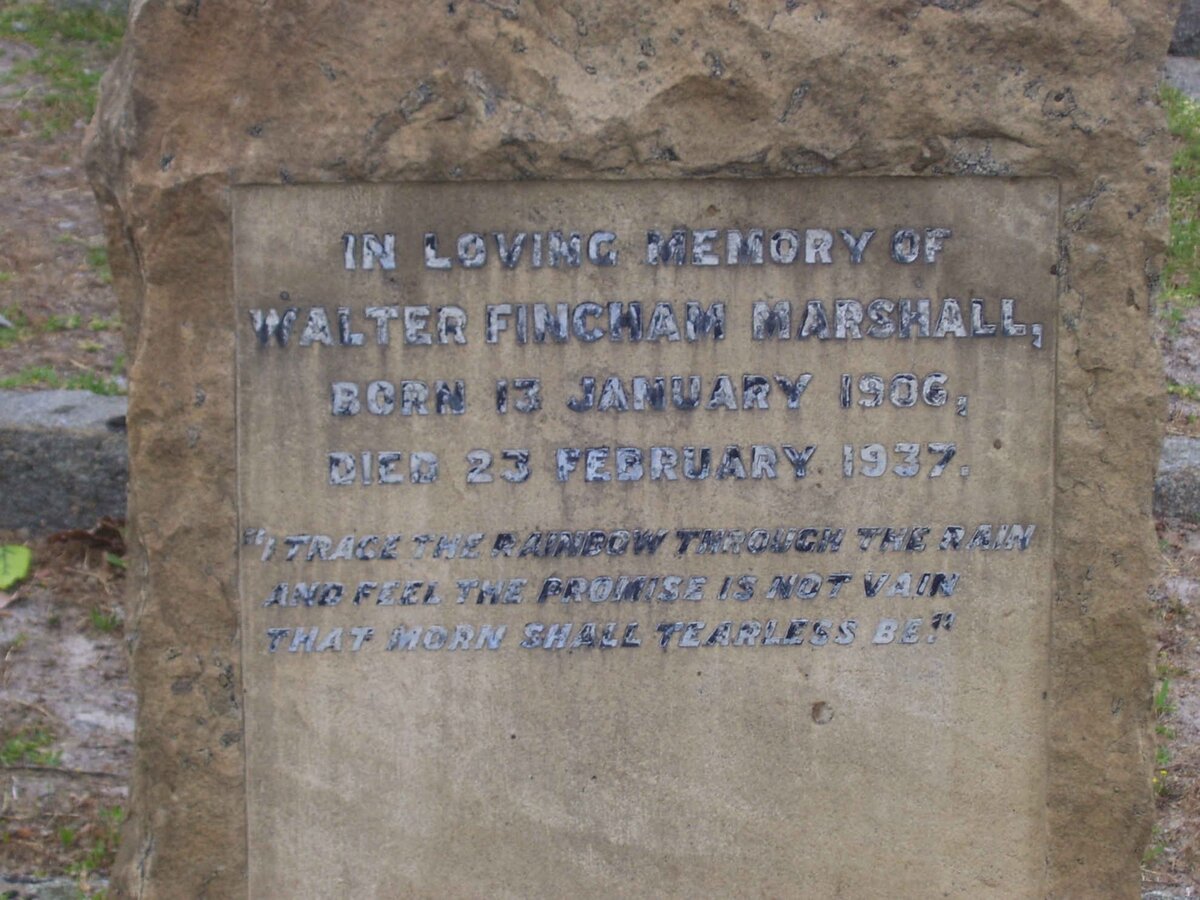 MARSHALL Walter Fincham 1906-1937