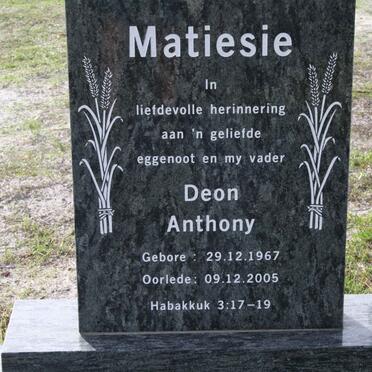MATIESIE Deon Anthony 1967-2005