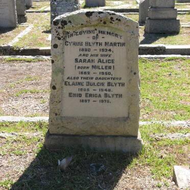 MARTIN Cyrus Blyth 1880-1934 & Sarah Alice MILLER 1882-1950 :: MARTIN Elaine Dulcie Blyth 1895-1948 ::MARTIN Enid Erica Blyth 1897-1975
