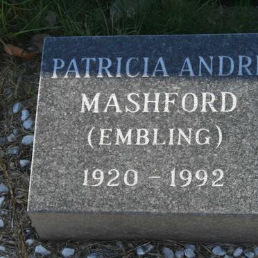 MASHFORD Patricia Andre nee EMBLING 1920-1992