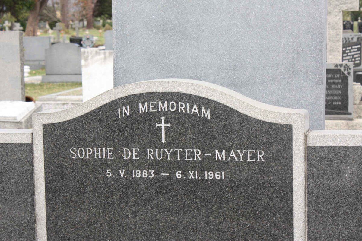 MAYER Sophie, DE RUYTER- 1883-1961