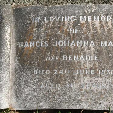 MARTIN Frances Johanna nee BENADIE -1930