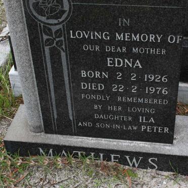 MATHEWS Edna 1926-1976