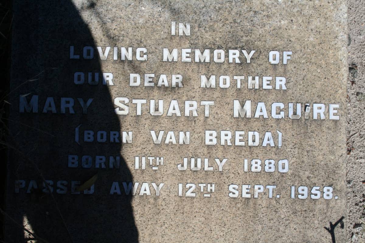MAGUIRE Mary Stuart nee VAN BREDA 1880-1958
