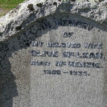 MCLEAN Olive nee MCKENZIE 1908-1935