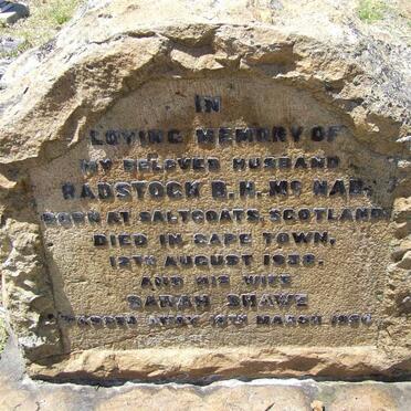 MCNAB Radstock B.H.  -1938 & Sarah Shawe -1954