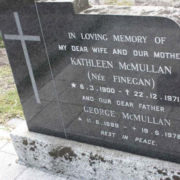 McMULLAN George 1899-1978 & Kathleen FINEGAN 1900-1971