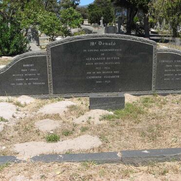 MCDONALD Alexander Butter 1877-1953 & Catherine Elizabeth 1880-1972 :: MCDONALD Robert 1908-1984 & Cornelia 1909-1984