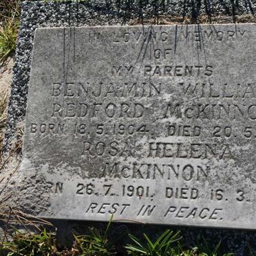 MCKINNON Benjamin William Redford 1904-1976 & Rosa Helena 1901-1980