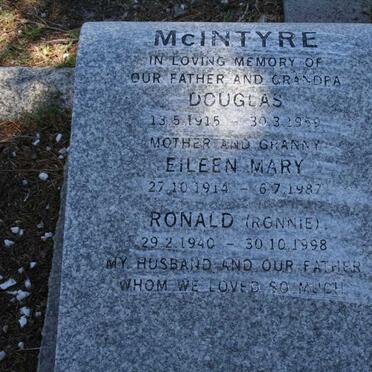 MCINTYRE Douglas 1915-1959 & Eileen Mary 1914-1987 :: MCINTYRE Ronald 1940-1998