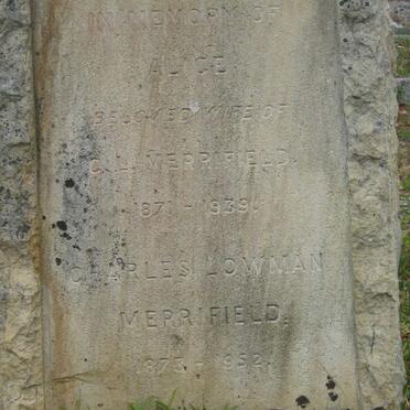 MERRIFIELD C.L. 1873-1952 & Alice 1871-1939