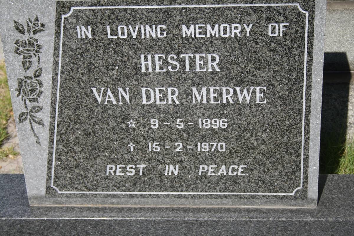 MERWE Hester, van der 1896-1970