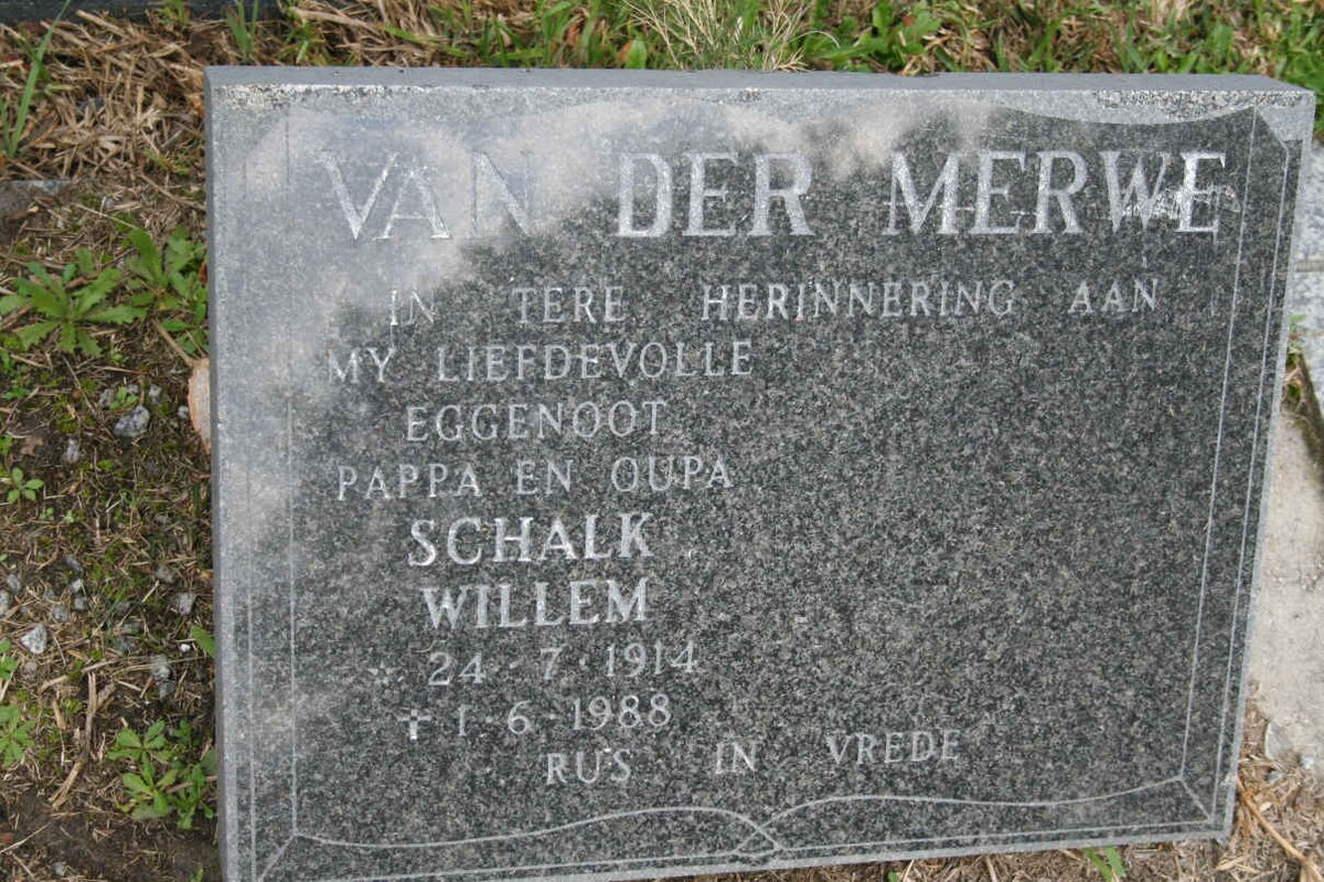 MERWE Schalk WIllem, van der 1914-1988