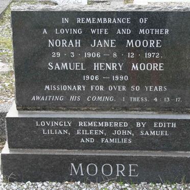 MOORE Samuel Henry 1906-1990 & Norah Jane 1906-1972