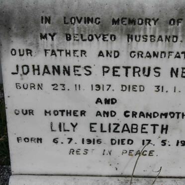 NELL Johannes Petrus 1917-1971 &amp; Lily Elizabeth 1916-1992