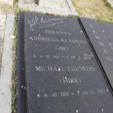 NEWMAN Michael Cornelis 1916-1997 &amp; Johanna Andriesa Klasiena 1917-1974