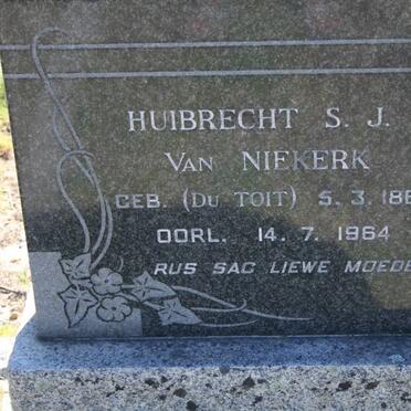 NIEKERK Huibrecht S.J., van nee DU TOIT 1868-1964