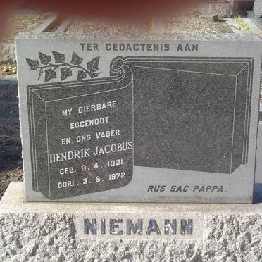 NIEMANN Hendrik Jacobus 1921-1972