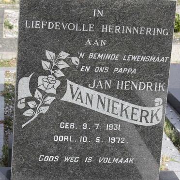 NIEKERK Jan Hendrik, van 1931-1972