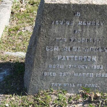PATTERSON Gertrude Agnes 1893-1922