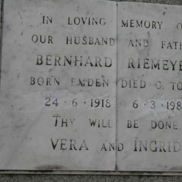 RIEMEYER Bernhard 1918-1981