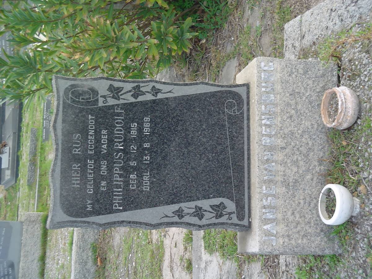 RENSBURG Philippus Rudolf, Janse van 1915-1969