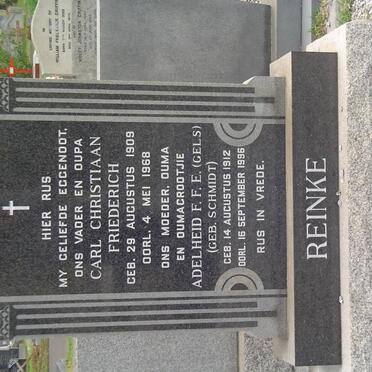 REINKE Carl Christiaan Friederich 1909-1968 &amp; Aldelheid F.F.E. SCHMIDT 1912-1996 