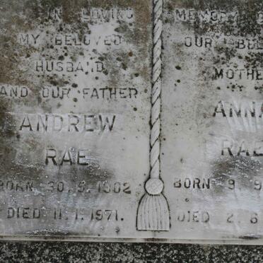 RAE Andrew 1902-1971 &amp; Anna 1892-1983