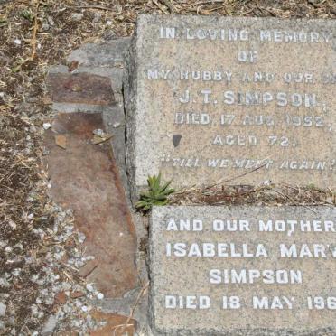 SIMPSON J.T. -1952 &amp; Isabella Mary -1962