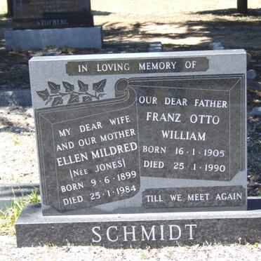 SCHMIDT Franz Otto William 1905-1990 &amp; Ellen Mildred JONES 1899-1984