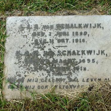 SCHALKWIJK L.J.G., van 18??-1918 :: SCHALKWIJK N.A.M., van 1895-1918