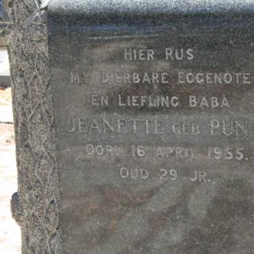 SLABBER Jeanette nee PUNT -1955 :: SLABBER ?