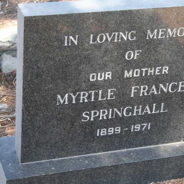 SPRINGHALL Myrtle Frances 1899-1971