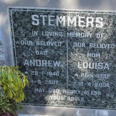 STEMMERS Andrew 1946-2002 &amp; Louisa 1932-2004