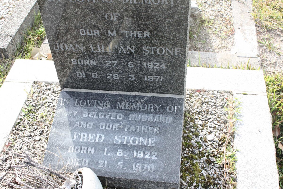 STONE Fred 1922-1970 &amp; Joan Lillian 1924-1971