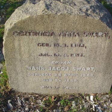 SWART Hans Jacob -1948 &amp; Gertruida Anna 1889-1936