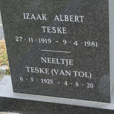 TESKE Izaak Albert 1919-1981 &amp; Neeltje VAN TOL 1925-2000