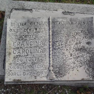 TOIT Francina Carolina, du 1893-1965