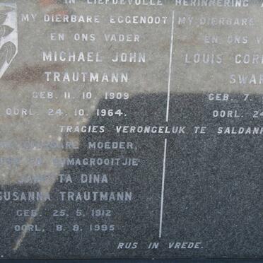 TRAUTMANN Michael John 1909-1964 &amp; Janetta Dina Susanna 1912-1995 :: SWART Louis Cornelius 1931-1964