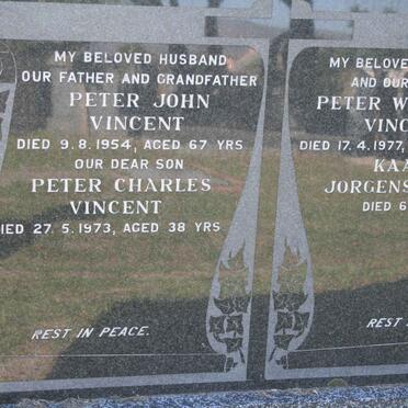VINCENT Peter John -1954 :: VINCENT Peter William -1977 :: VINCENT Peter Charles -1973 :: JORGENSEN-LIAN Kaare -1956