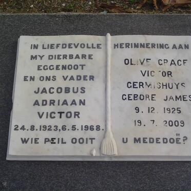 VICTOR Jacobus Adriaan 1923-1968 :: GERMISHUYS Olive Grace formerly VICTOR nee JAMES 1925-2009                             