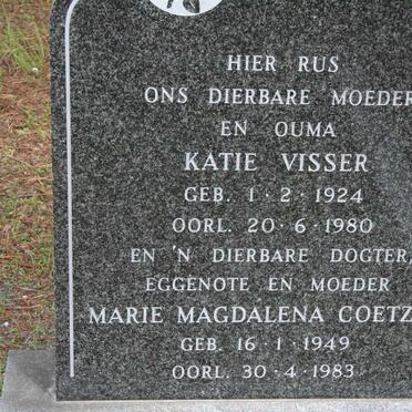 VISSER Katie 1924-1980 :: COETZEE Marie Magdalena 1949-1983