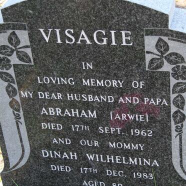 VISAGIE Abraham -1962 &amp; Dinah Wilhelmina -1983