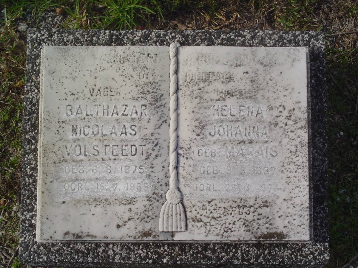VOLSTEEDT Balthazar Nicolaas 1875-1969 &amp; Helena Johanna MARAIS 1897-1974