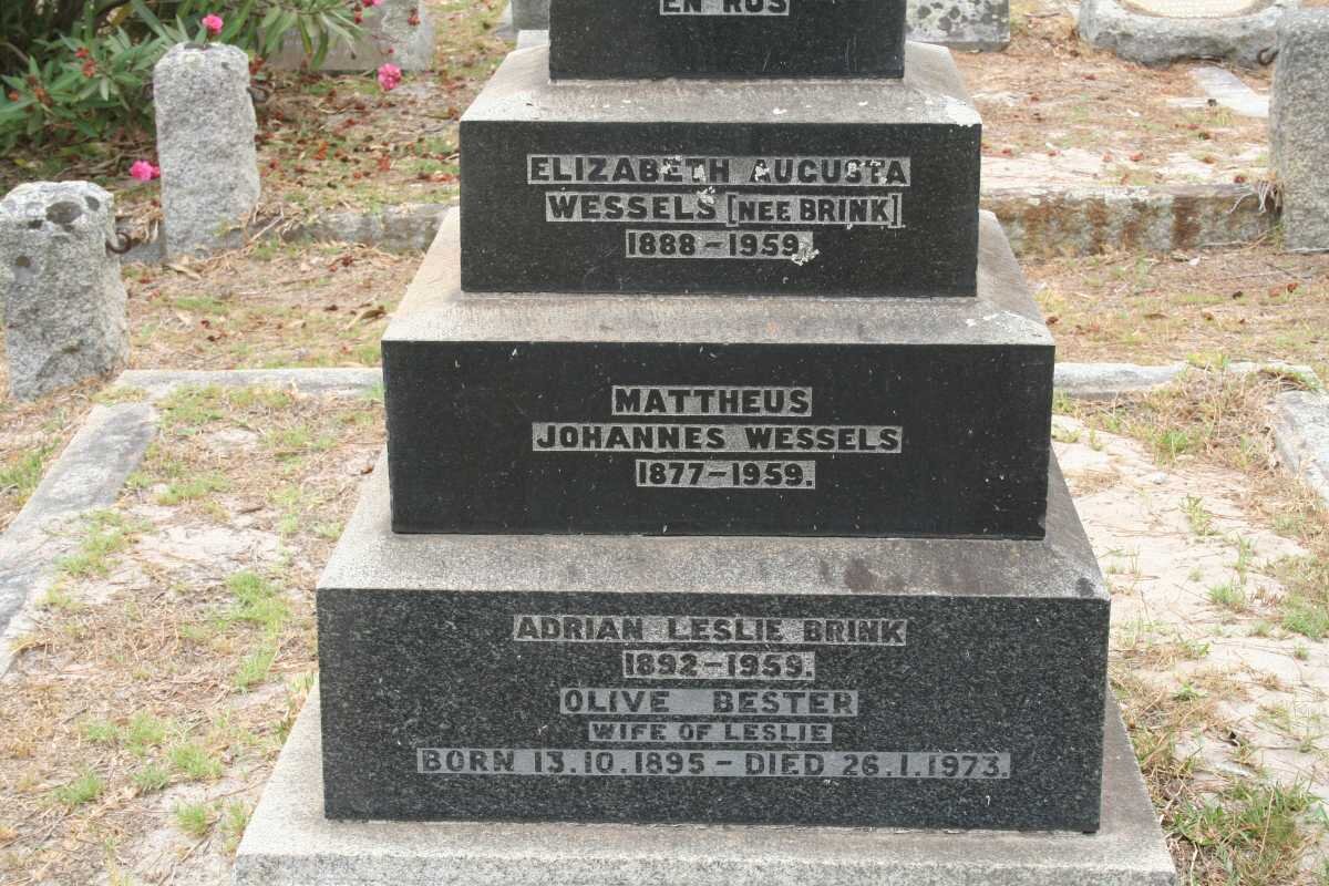 WESSELS Mattheus Johannes 1877-1959 &amp; Elizabeth Augusta BRINK 1888-1959