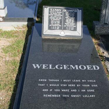 WELGEMOED Desmond 1945-2007 &amp; Sandy 1950-2005