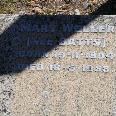 WELLER Mary nee BATTS 1904-1958