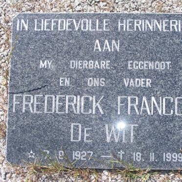 WIT Frederick Francois, de 1927-1999